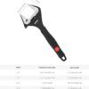 Amazon Basics 4Piece Plumbing Adjustable Wrench with Soft Grip Wide Mouth Includes: 6inch (150mm) 8inch (200mm) 10inch (250mm) 12inch (300mm) 4 Sizes Bundle