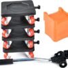 Furniture Movers with 4 Wheels 9 Set Furniture Lifter Tool Furniture Dolly Appliance Roller Sliders for Sofa Fridge Cabinet 360° Rotatable(Black)