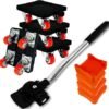 Furniture Movers with Wheels 9 Set Furniture Lifter Tool 360° Rotation Wheels Furniture Dolly 680 Lbs Capacity Furniture Lifters for Heavy Furniture Refrigerator Sofa Cabinet Black
