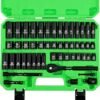 SWANLAKE GARDEN TOOLS 38'' Drive Impact Socket Set 50Piece Standard SAE (516 to 34 cm) and Metric (822mm) Size 6 Point CrV 38Inch Ratchet Handle Extension Bar Universal Joint